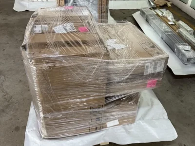 Cartons wrapped and palletised for despatch