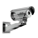 Pelco ExSite Enhanced Thermal 2 Series camera on its wall-mount bracket, angled downward